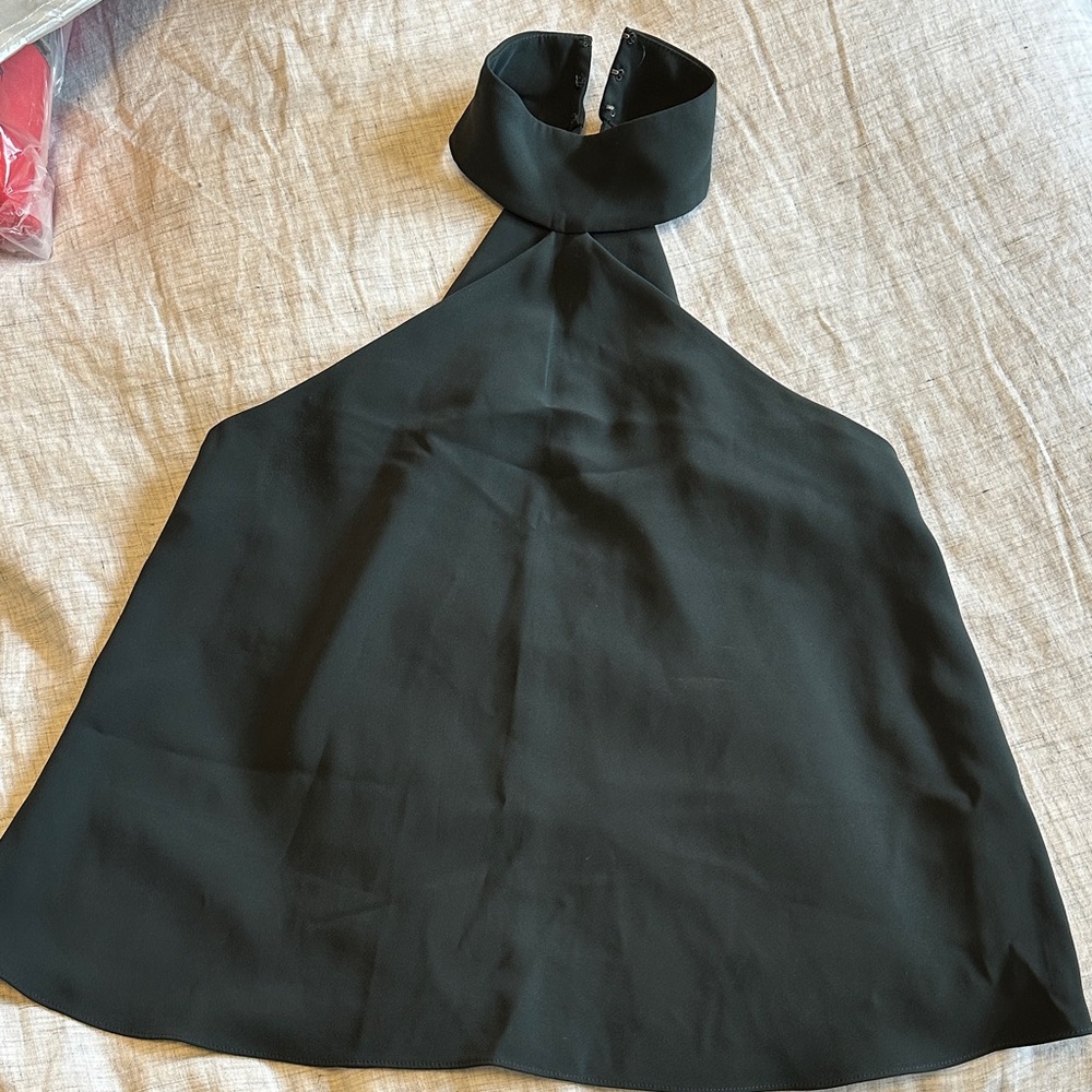 Amanda Uprichard Black/deep deep green  Halter Top